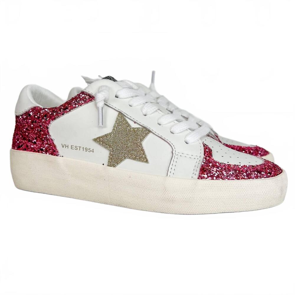 NEW VINTAGE HAVANA women's be inspiring leather sneakers in pink